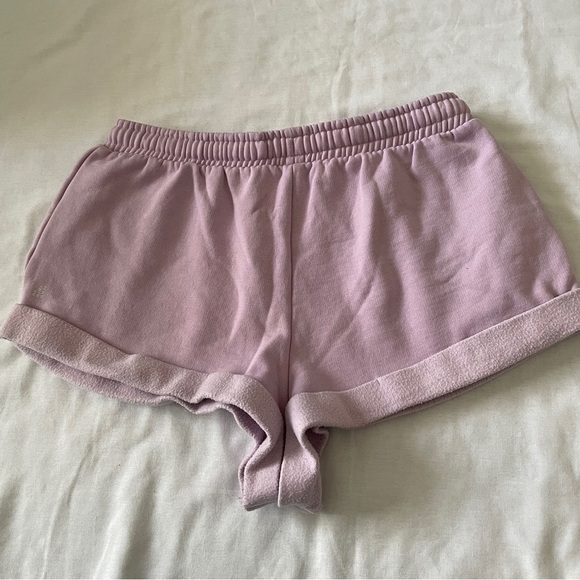 We Wore What Large Purple Lounge Sweatpants Shorts ~ Casual Cozy Cheeky - Picture 3 of 9